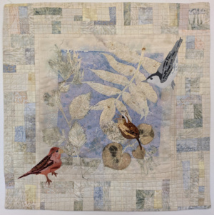 Botanical #1 with Birds - 22" x 22" - $425